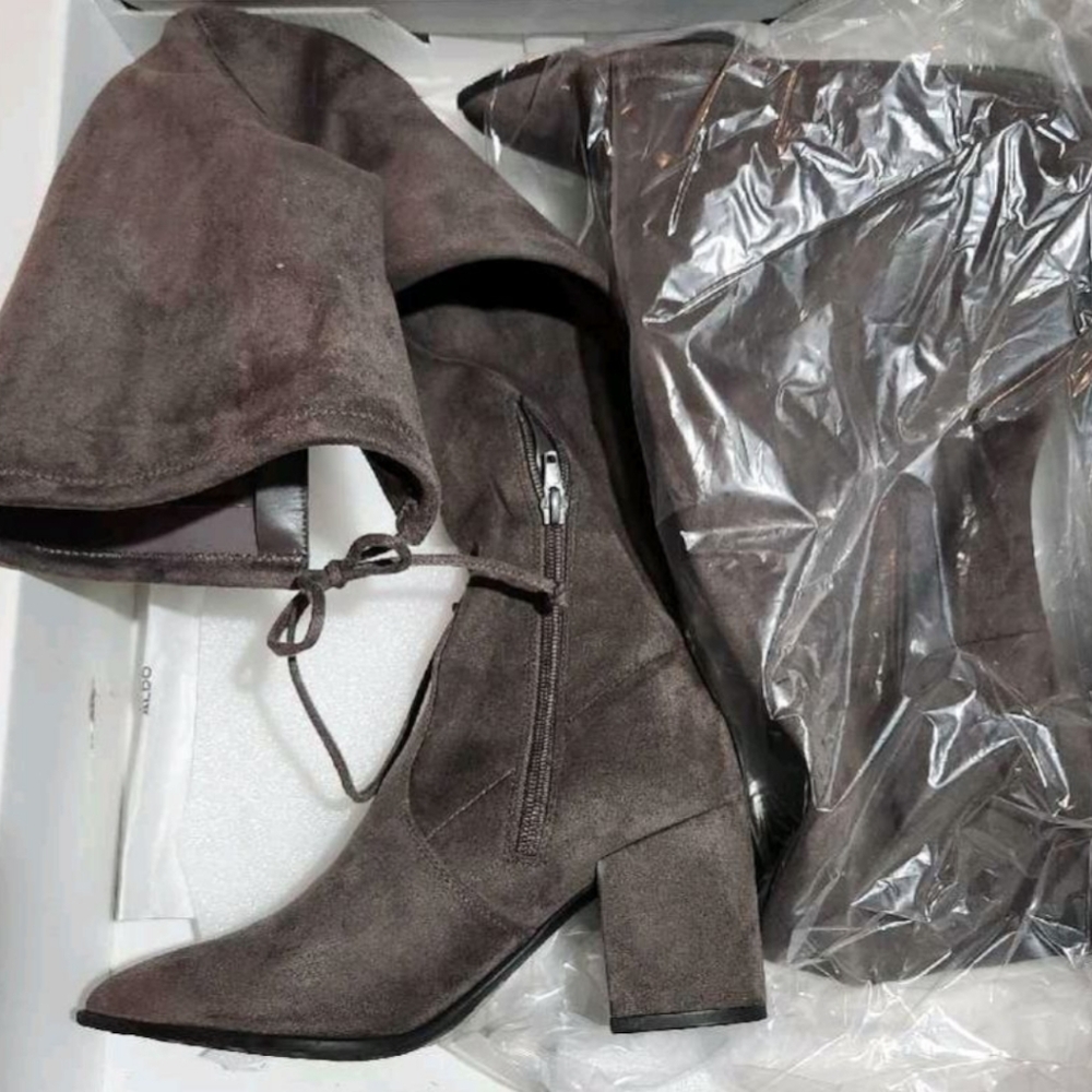 Aldo Suede Over The Knee Boots - Grey